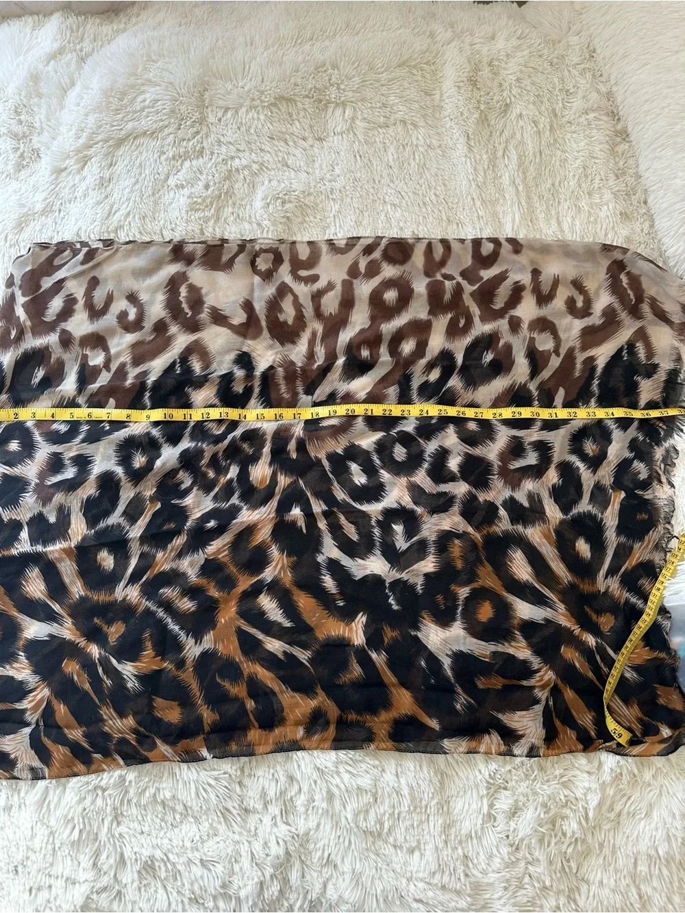 Joan Rivers Classics Collection Leopard Print Scarf Black Brown Cream NWT